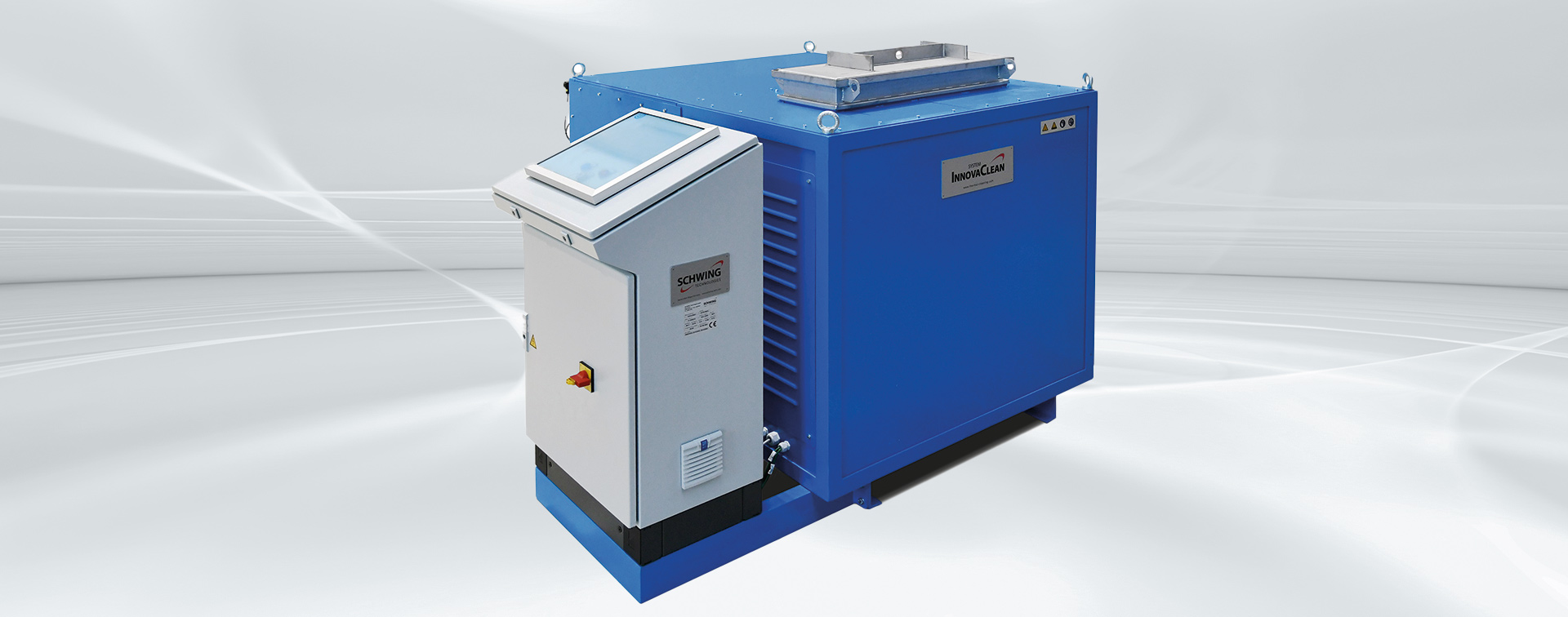 INNOVACLEAN-Wirbelschichtanlage ECO-3 INB mit integriertem Nachbrenner zur thermischen Reinigung polymerverunreinigter Metallteile
